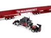 Peterbilt 379 with 70 Mid-Roof Sleeper and Fontaine Magnitude Lowboy with Bunk and ERMC 6-Axle Hydra Steer with Bridge Beam Section Load Mammoet Black with Red Stripes 1/64 Diecast Model DCP/First Gear 69-2271