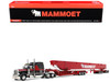 Peterbilt 379 with 70 Mid-Roof Sleeper and Fontaine Magnitude Lowboy with Bunk and ERMC 6-Axle Hydra Steer with Bridge Beam Section Load Mammoet Black with Red Stripes 1/64 Diecast Model DCP/First Gear 69-2271
