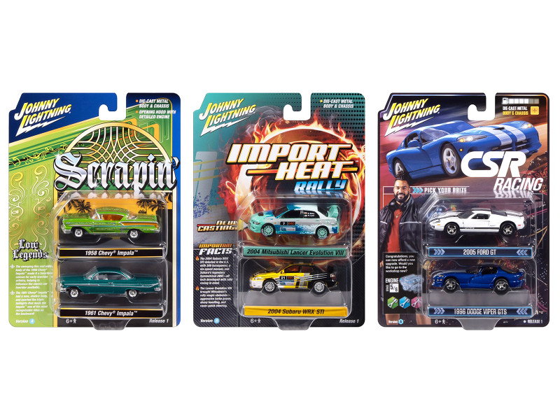Johnny Lightning 2-Packs 2026 Release 1 Set A of 6 pieces 1/64 Die Cast Model Car Johnny Lightning JLPK025A