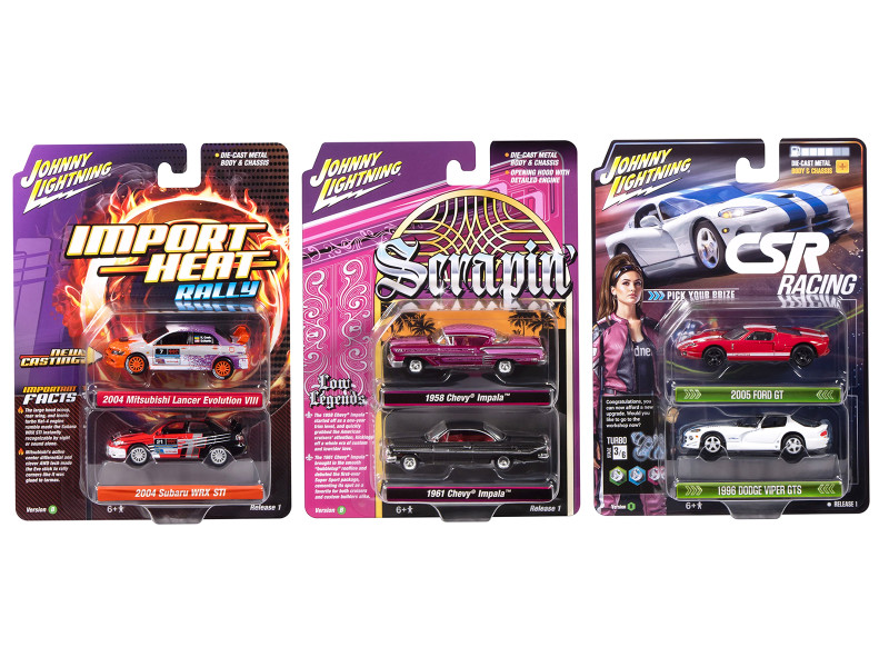 Johnny Lightning 2-Packs 2026 Release 1 Set B of 6 pieces 1/64 Diecast Model Cars Johnny Lightning JLPK025B