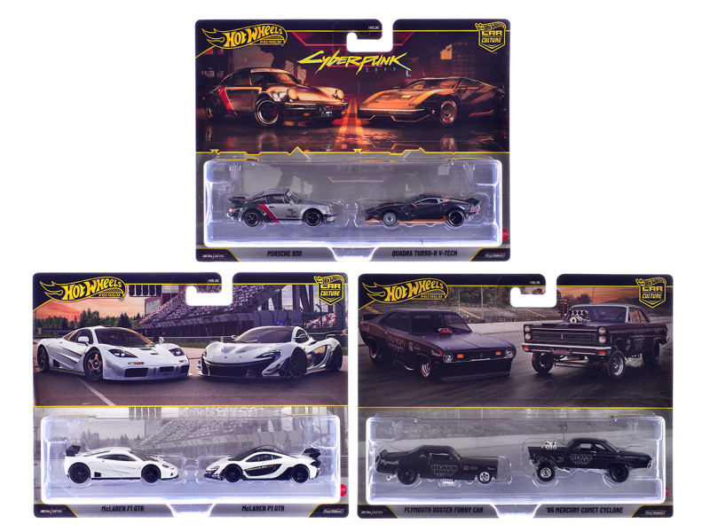 Car Culture 2 Pack Assortment Y Set of 16 Cars Diecast Model Cars Hot Wheels HBL96-956Y