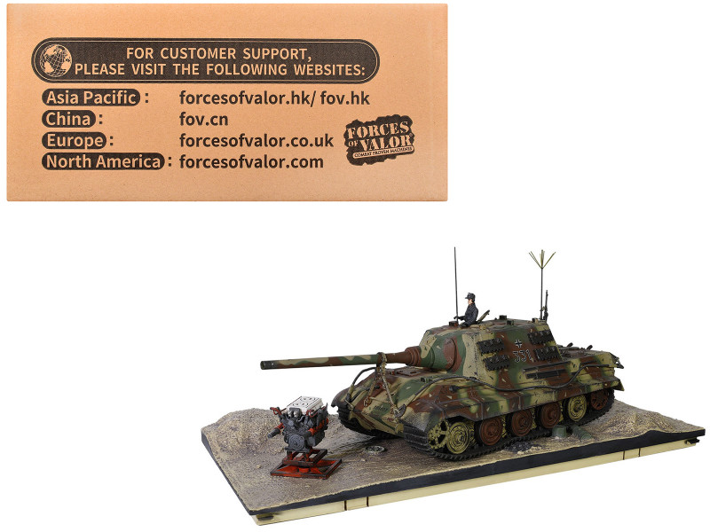 German Sd.Kfz.186 Panzerjager Tiger Ausf. B Heavy Tank JagdTiger Henschel suspension No.331 sPzJgrAbt 653 Germany 1945 German Army Armored Fighting Vehicle Series 1/32 Diecast Model Forces of Valor FOV-801024A