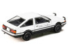 Toyota Sprinter Trueno AE86 RHD Right Hand Drive White with Black Stripes Takumi Fujiwara VS Takeshi Nakazato - Initial D 1995-2013 Manga with Collectible Cards Diorama Set Series 1/64 Diecast Model Car Hobby Japan HJDMD001C