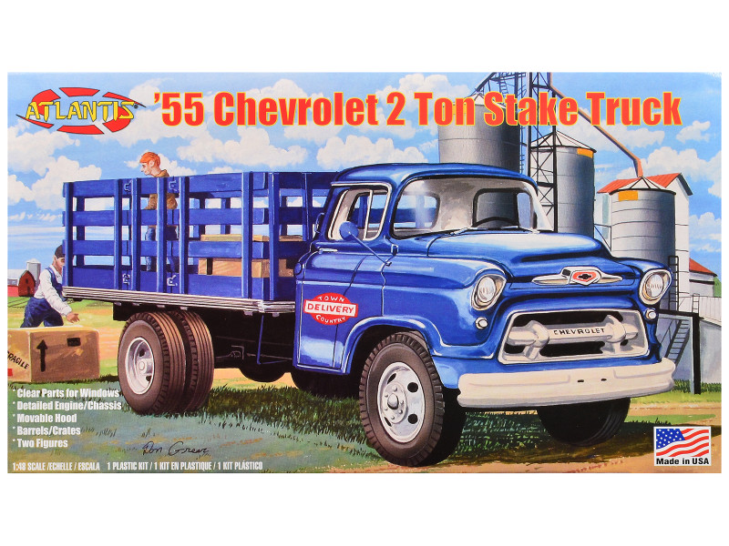 Skill 2 Model Kit 1955 Chevrolet 2-Ton Stake Truck 1/48 Scale Model Atlantis ALM-1401