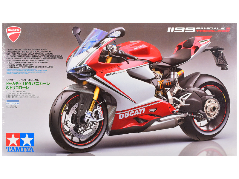 Model Kit Ducati 1199 Panigale S Motorcycle 1/12 Scale Model Tamiya TAM-14132