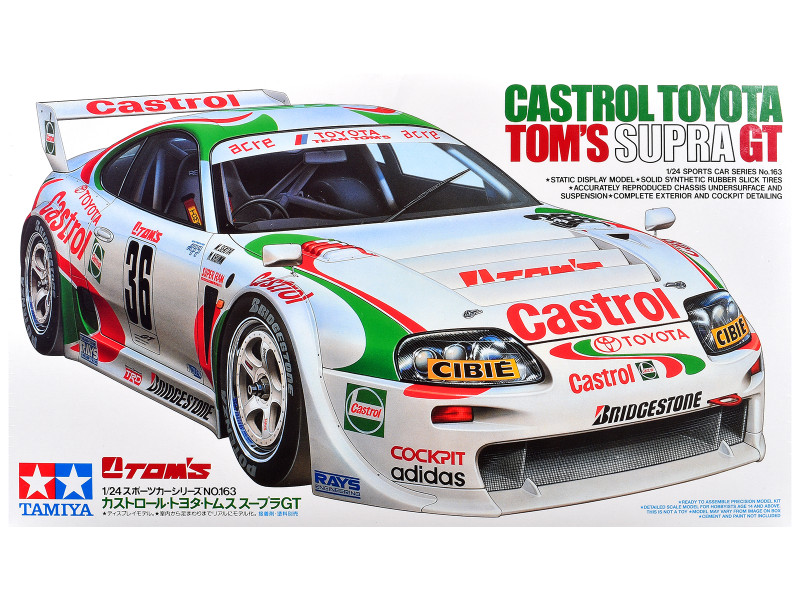 Model Kit Castrol Toyota Tom's Supra GT 1/24 Scale Model Tamiya TAM-24163