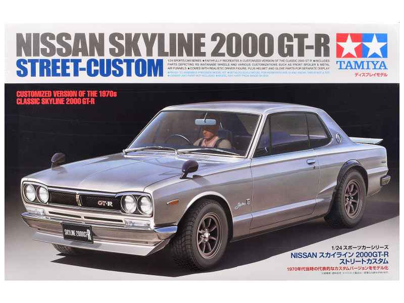 Model Kit Nissan Skyline 2000 GT-R Street-Custom with Figure 1/24 Scale Model Tamiya TAM-24335