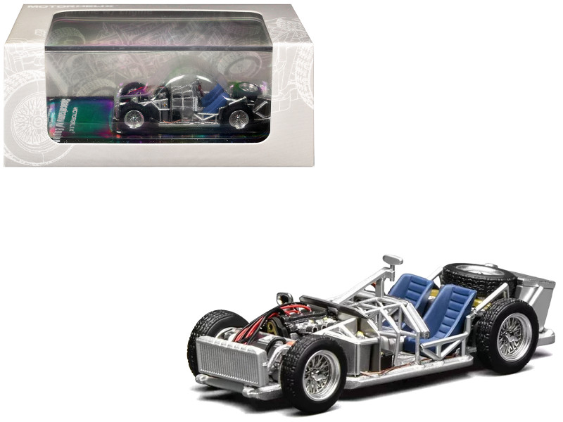 Spaceframe with Engine Raw Metal 1/64 Diecast Model Car MotorHelix M63701
