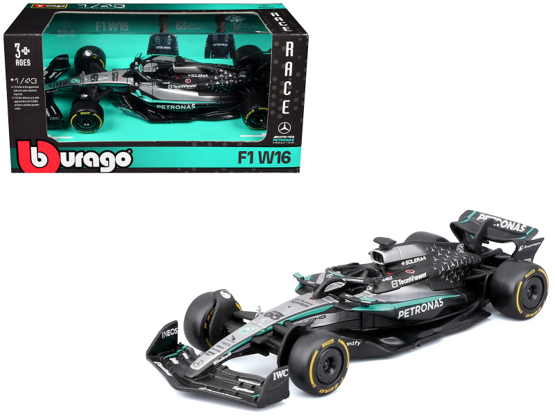 Mercedes-AMG F1 W16 E Performance #63 George Russell Petronas Formula One F1 World Championship 2025 Race Series 1/43 Diecast Model Car Bburago 38237GR
