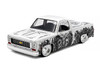1973 Chevrolet Cheyenne 10 Pickup Truck Dia de los Muertos White with Graphics Limited Edition to 2500 pieces Worldwide 1/24 Diecast Model Car M2 Machines 40100-MJS02