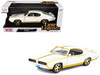 1969 Pontiac GTO Judge White Metallic with Gold Stripes Luxe Legends Series 1/24 Diecast Model Car Motormax 79224W
