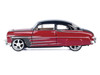 1949 Mercury Coupe Red Metallic with Black Top and Gray Graphics Kult Klassics Series 1/24 Diecast Model Car Motormax 79881