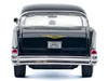 1957 Chevrolet Bel Air Black with Blue Flame Graphics Kult Klassics Series 1/24 Diecast Model Car Motormax 79886