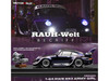 RWB 993 Army Girl Blue Metallic with White Accents and Display Engin 1/64 Diecast Model Car MotorHelix M62205
