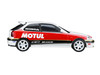 Honda Civic Type R EK9 RHD Right Hand Drive Motul White with Black and Red Stripes 1/64 Diecast Model Car MotorHelix M65018