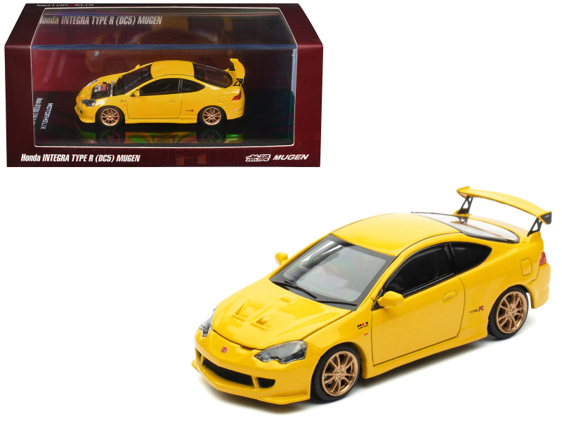 Honda Integra Type R DC5 MUGEN RHD Right Hand Drive Phoenix Yellow 1/64 Diecast Model Car MotorHelix M65810