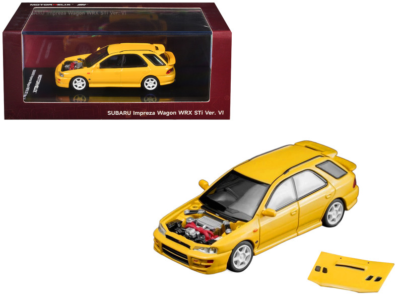 Subaru Impreza WRX STi Wagon Version VI RHD Right Hand Drive Cashmere Yellow 1/64 Diecast Model Car MotorHelix M67104