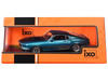 1969 Ford Mustang Mach 1 Blue Metallic with Matt Black Hood and Yellow Stripes 1/43 Diecast Model Car IXO Models CLC623N22