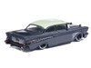 1957 Chevrolet Bel Air Lowrider Gray Metallic with Light Green Top and Halloween Graphics 1/64 Diecast Model Car IXO Models IA64040