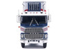 1976 Ford CL 9000 Truck with Refrigerated Trailer Blue and White with Stripes 1/64 Diecast Model Car IXO Models U64TRTR001S