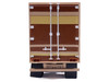 1976 Kenworth K100 Aerodyne Truck with Modern Trailer Brown with Tan and Gold Stripes 1/64 Diecast Model Car IXO Models U64TRTR003M