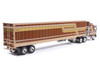 1976 Kenworth K100 Aerodyne Truck with Modern Trailer Brown with Tan and Gold Stripes 1/64 Diecast Model Car IXO Models U64TRTR003M