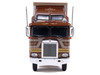 1976 Kenworth K100 Aerodyne Truck with Modern Trailer Brown with Tan and Gold Stripes 1/64 Diecast Model Car IXO Models U64TRTR003M