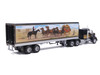 Kenworth W900 Truck with Refrigerated Trailer Black with Tan Stripes and Trailer Graphics 1/64 Diecast Model Car IXO Models U64TRTR004S