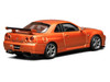Nissan Skyline GT-R R34 V-Spec II RHD Right Hand Drive Orange Metallic Senior 64 Series 1/64 Diecast Model Car MotorHelix M63471