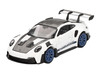 Porsche 911 (992) GT3 RS Weissach Package White with Carbon Top and Hood and Indigo Blue Wheels Limited Edition 1/64 Diecast Model Car Mini GT MGT00853