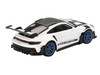 Porsche 911 (992) GT3 RS Weissach Package White with Carbon Top and Hood and Indigo Blue Wheels Limited Edition 1/64 Diecast Model Car Mini GT MGT00853