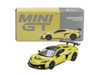 Chevrolet Corvette ZR1 Accelerate Yellow with Carbon Top Limited Edition 1/64 Diecast Model Car Mini GT MGT01158