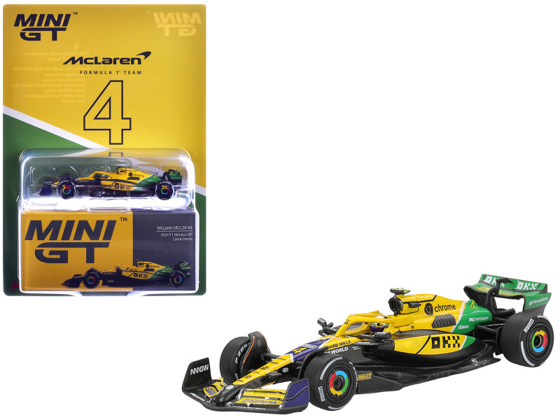 McLaren MCL38 #4 Lando Norris Formula One F1 Monaco GP 2024 Limited Edition 1/64 Diecast Model Car Mini GT MGT01164
