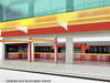 Grand Prix Paddock Diorama Team Red with LED Lights for 1/64 Scale Models American Diorama AD-2447MJ