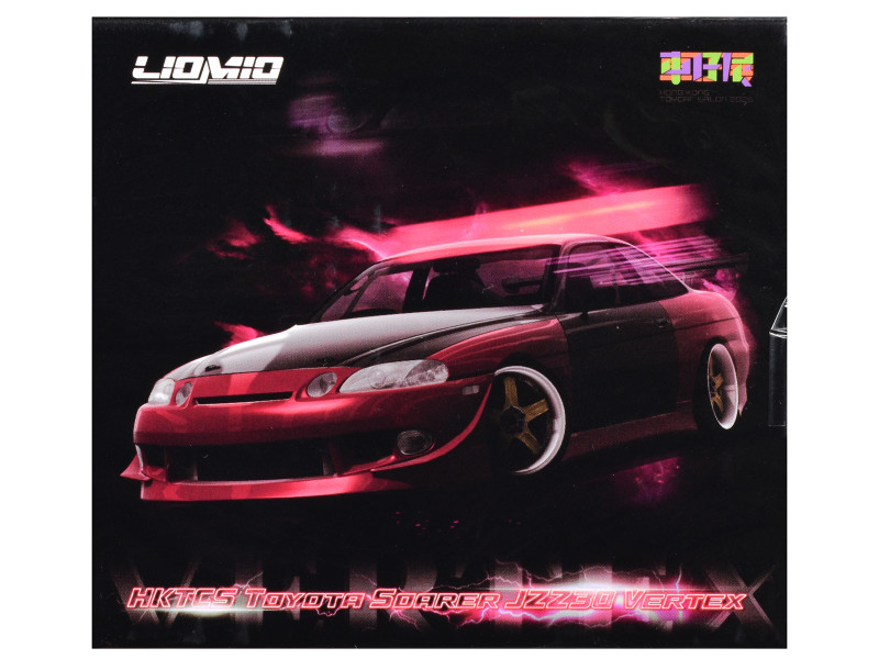 Toyota Soarer JZZ30 Vertex RHD Right Hand Drive Red Metallic with Carbon Hood and Doors Hong Kong Toycar Salon HKTCS 2026 1/64 Diecast Model Car Liomio LI64-TSV-HKTCS