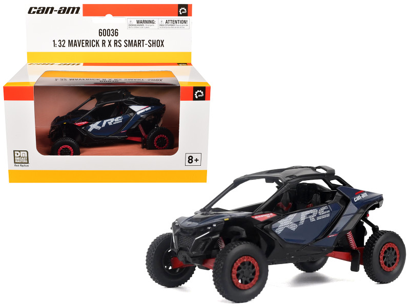 Can-Am Maverick R X RS with Smart-Shox Dark Blue and Red 1/32 Diecast Model BRP Models 60036
