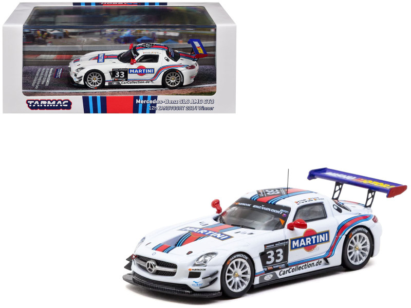 Mercedes-Benz SLS AMG GT3 #33 Mirco Schultis - Renger van der Zande - Christian Bracke - Peter Schmidt Martini Racing Winner 12H of Zandvoort 2014 Hobby64 Series 1/64 Diecast Model Car Tarmac Works T64-087-14ZDV33