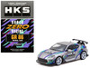 Toyota GR86 RHD Right Hand Drive HKS Gray Metallic with Graphics and Metal Oil Can Packaging Global64 Series 1/64 Diecast Model Car Tarmac Works T64G-038-GY