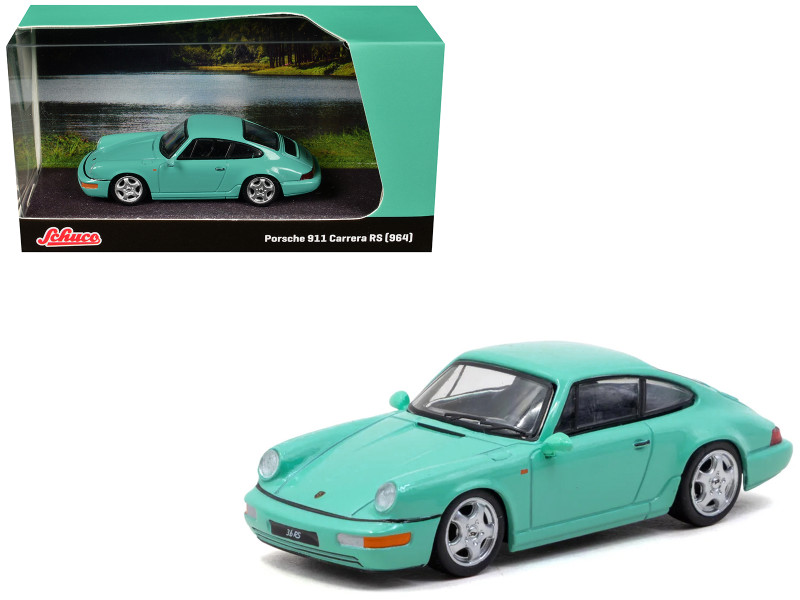 Porsche 911 Carrera RS 964 Mint Green Collab64 Series 1/64 Diecast Model Car Schuco & Tarmac Works T64S-017-MG