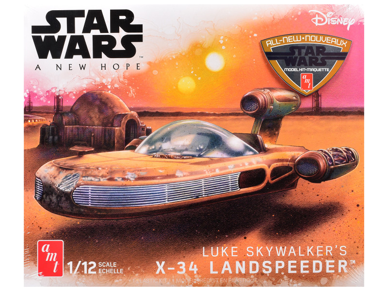 Skill 2 Model Kit Luke Skywalker s X 34 Landspeeder Star Wars Episode IV A New Hope 1977 Movie 1/12 Scale Model AMT AMT1274M