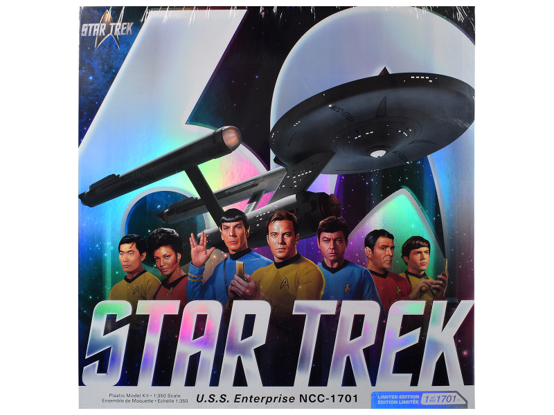 Skill 2 Model Kit U S S Enterprise NCC 1701 60th Anniversary Edition Star Trek The Original Series 1966 1969 TV Series Limited Edition to 1701 pieces Worldwide 1/350 Scale Model Polar Lights POL1015M
