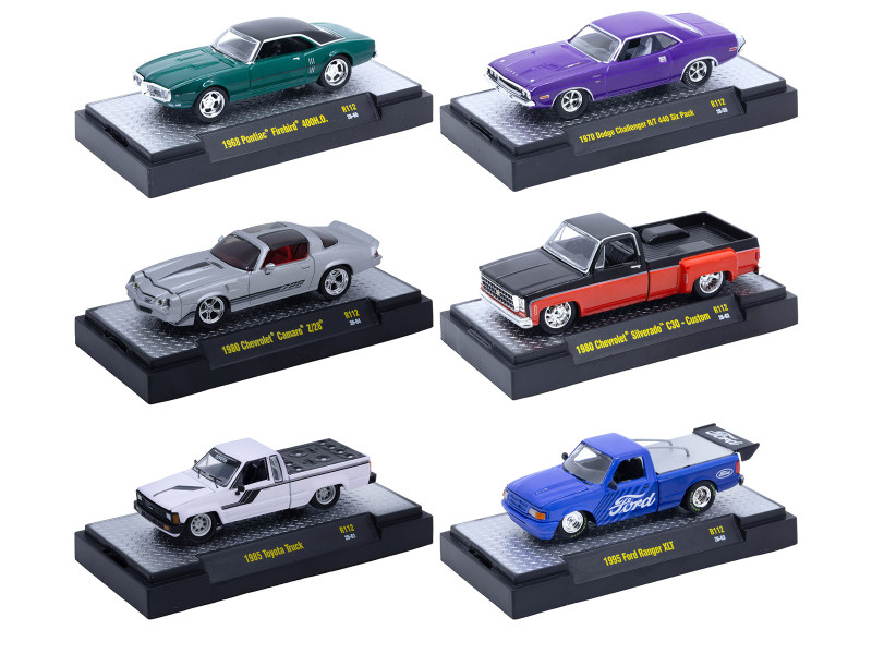 Auto-Thentics 6 piece Set Release 112 IN DISPLAY CASES Limited Edition 1/64 Diecast Model Cars M2 Machines 32500-112