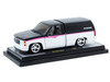 1991 GMC Sierra Pickup Truck with Camper Shell Black and White with Pink Stripes Limited Edition to 4850 pieces Worldwide 1/24 Diecast Model Car M2 Machines 40300-146A