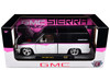 1991 GMC Sierra Pickup Truck with Camper Shell Black and White with Pink Stripes Limited Edition to 4850 pieces Worldwide 1/24 Diecast Model Car M2 Machines 40300-146A
