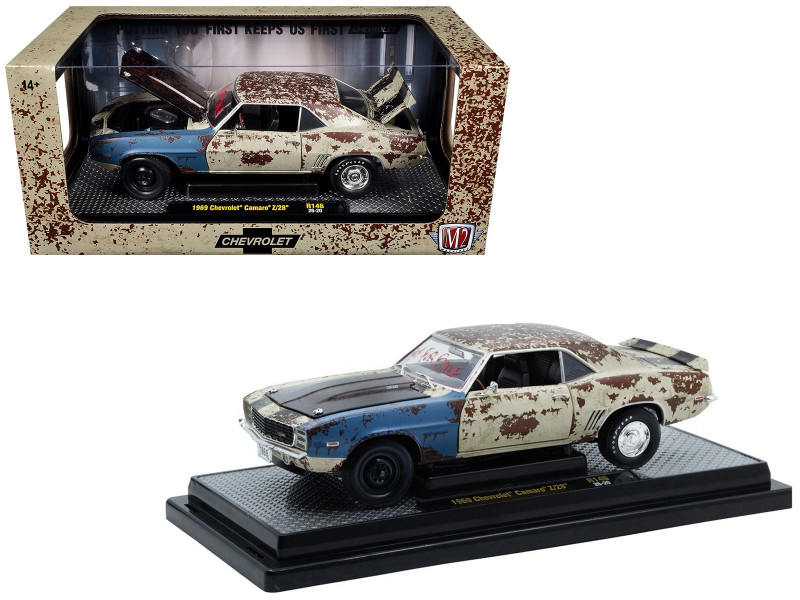 1969 Chevrolet Camaro Z/28 Cream Rusted Limited Edition to 4850 pieces Worldwide 1/24 Diecast Model Car M2 Machines 40300-146B