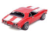 Model Kit 1968 Chevrolet Camaro Z/28 Red with White Stripes Moderate Difficulty Steel Model Metal Earth ME1052