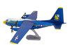Model Kit Blue Angels C-130 Hercules Aircraft Palm Springs Air Museum Blue and White with Yellow Stripes Premium Series Moderate Difficulty Steel Model Metal Earth PS2027