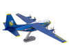 Model Kit Blue Angels C-130 Hercules Aircraft Palm Springs Air Museum Blue and White with Yellow Stripes Premium Series Moderate Difficulty Steel Model Metal Earth PS2027