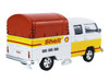 1974 Volkswagen T2 Doka Crew Cab Pickup Truck with Canopy Shell Oil White and Yellow with Red Canopy Blue Collar Collection Series 15 1/64 Diecast Model Car Greenlight 35320B