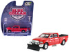 2016 Ram 2500 Pickup Truck with Salt Spreader and Snow Plow Agriculture Red Blue Collar Collection Series 15 1/64 Diecast Model Car Greenlight 35320C
